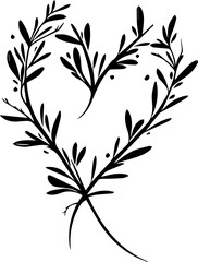 Rosemary sprigs with heart
