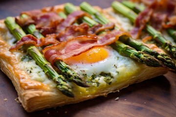 Elevated Breakfast Delight: Puff Pastry Asparagus and Bacon Tarts, a Flaky and Flavorful Start to Your Morning