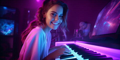 streaming of synthesizer (piano) playing