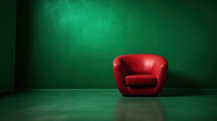 Red chair and green room, background for graphics