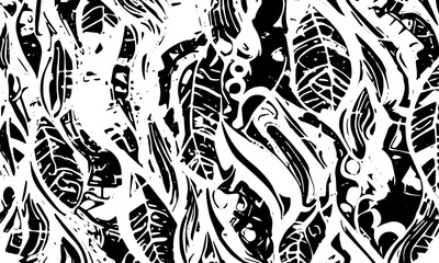 Grunge chaotic detailed black abstract texture. Vector background