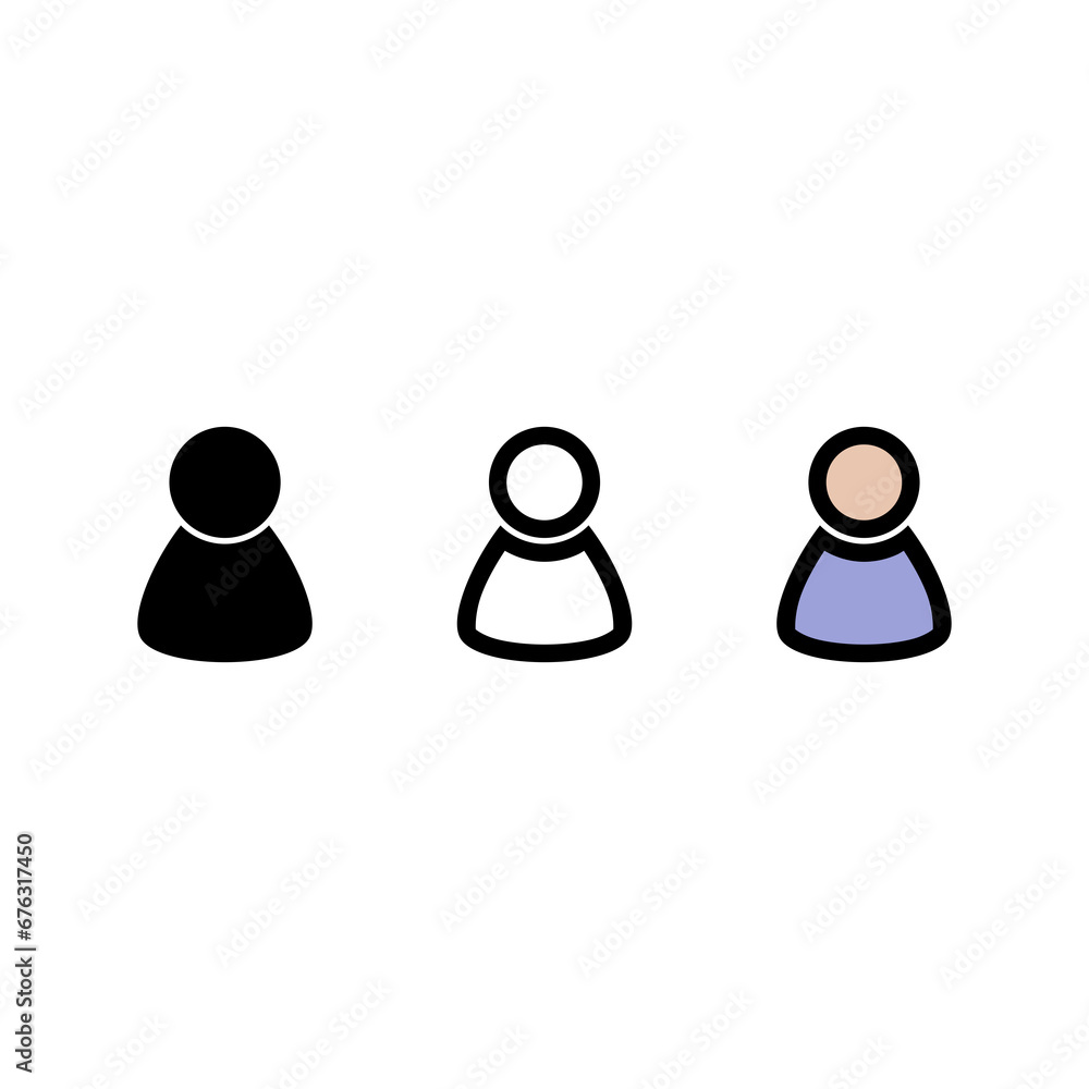 Poster user avatar different style icon isolated on transparent background