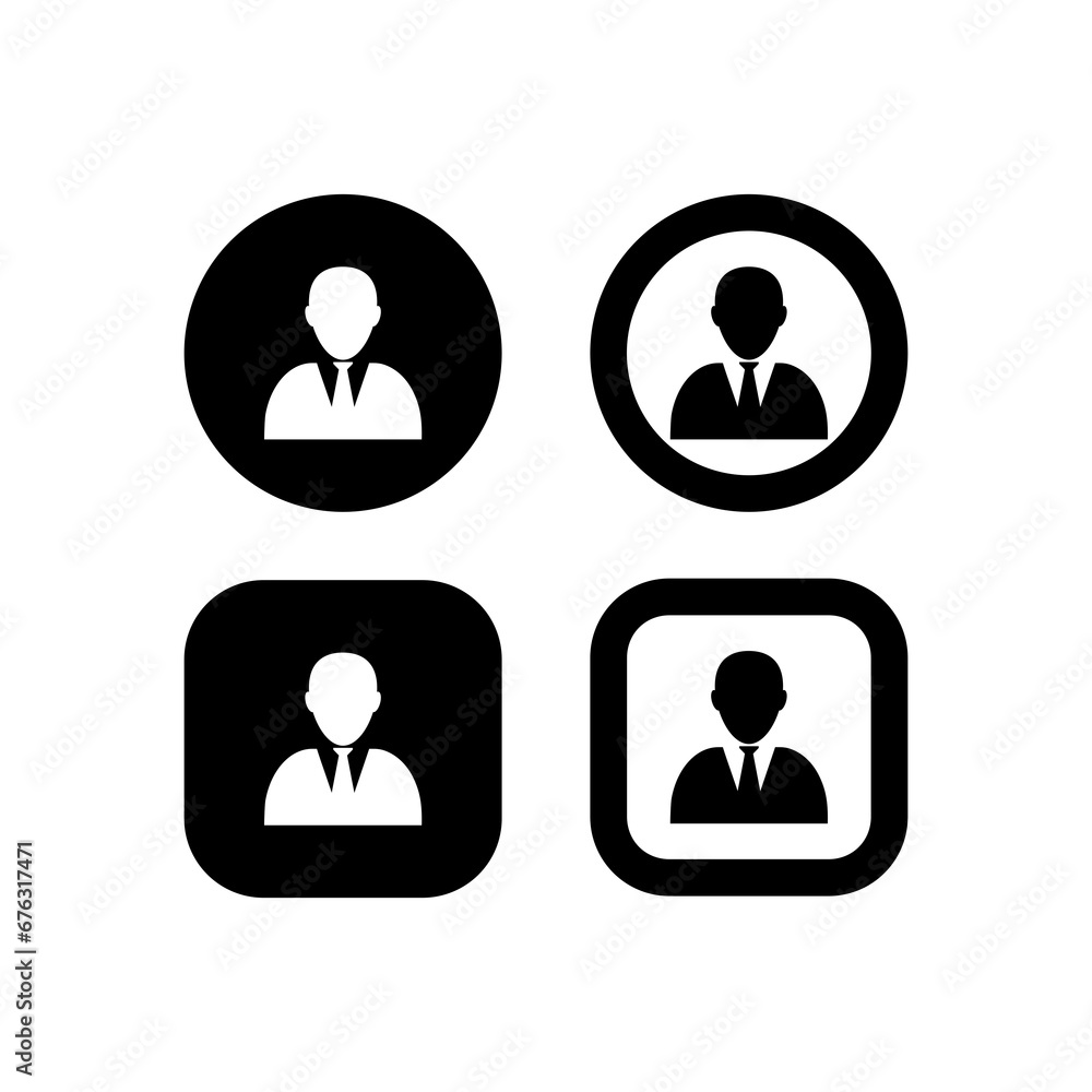 Poster user profile login or access authentication icon isolated on transparent background