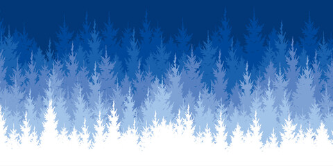 Pine trees forest landscape background © Julia