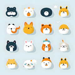 Animal Icons and Stickers Generated by AI