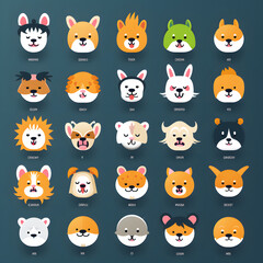 Animal Icons and Stickers Generated by AI