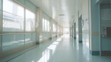 Obraz premium Blur the corridors or halls of buildings, blur the hospital corridors.