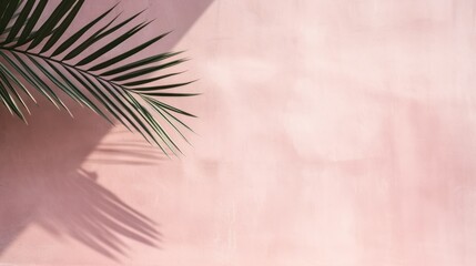 Fototapeta na wymiar Background for graphics, light pink background with palm trees, background wall with nature
