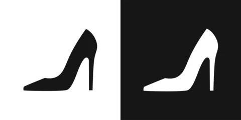 Muurstickers Stiletto heels vector icon. Women's shoes, stiletto shoes sign © ti555design
