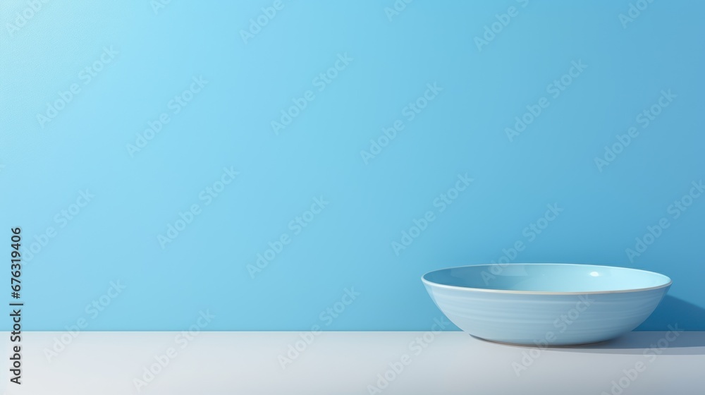 Poster background image of an empty space in light blue tones with natural light and shadow