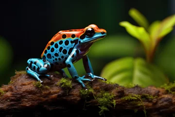 Schilderijen op glas A colorful rainforest poison dart frog. © tong2530