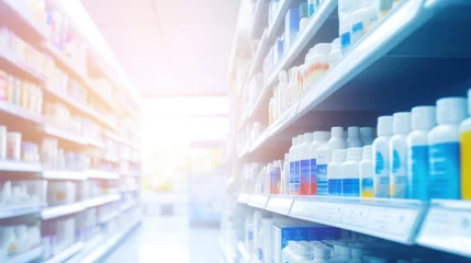 Foto op Canvas Pharmacy drugstore blur abstract background,pharmacy background © CStock