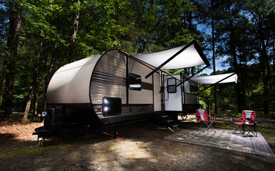 RV with awnings extended