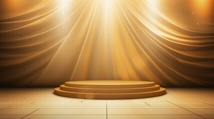 Music and concert background, stage abstract light gold background, concert lights