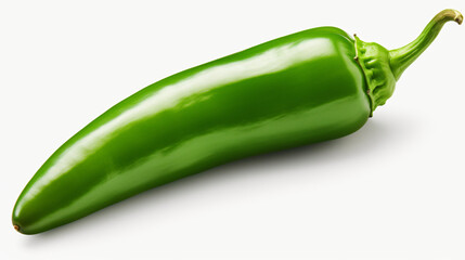 Green jalapeno pepper isolated on white background - obrazy, fototapety, plakaty