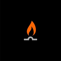 Fire flame Logo illustration Template isolated on black background
