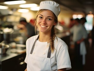 Happy Chef at Work: Genuine Smiles from a Young Culinary Professional