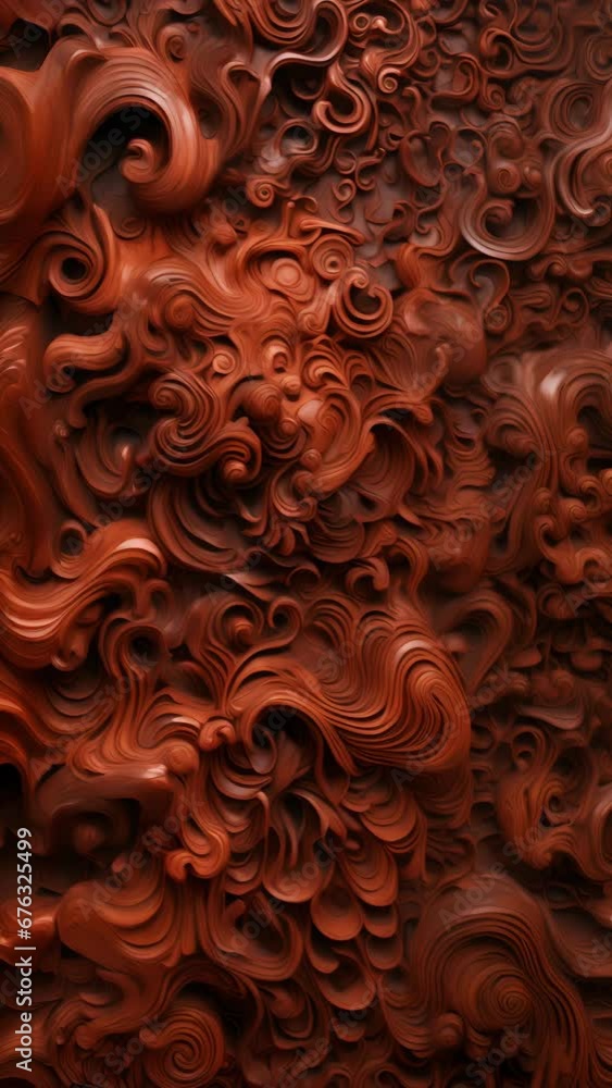 Poster a tapestry of swirling mahogany threads, woven together in a complex and intricate pattern. each thr