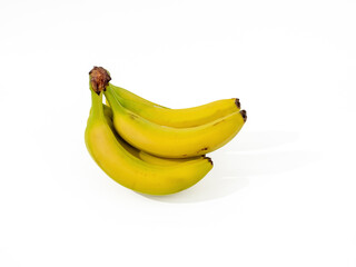 Ripe bananas isolated on white background. Bananas on white.
