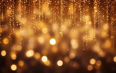 Abstract elegant gold glowing line with lighting effect sparkle background.