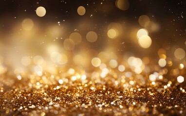 Abstract elegant gold glowing bokeh background