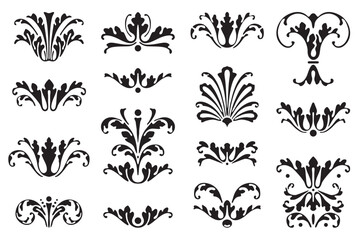 Set of decorative divider elements. Border florish collection. Vector. - obrazy, fototapety, plakaty