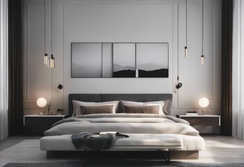 Minimalist style interior design of modern bedroom