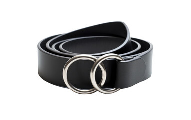 Fabulous Black Ring Belt Isolated on Transparent Background PNG.