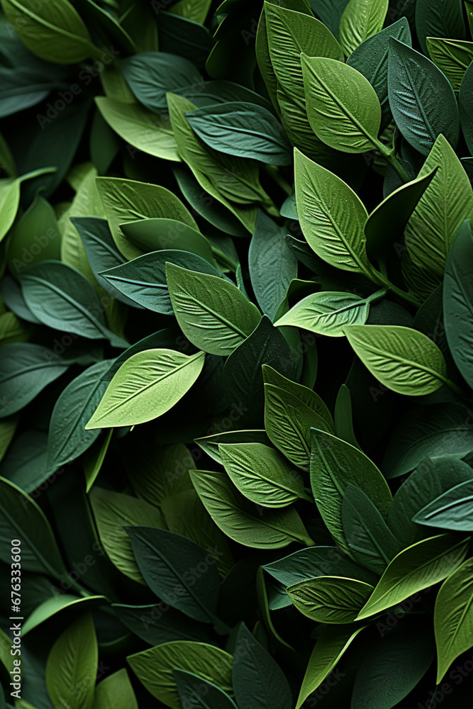 Aufkleber a close-up of a laurel wreath's leaves, capturing their vibrant green color and the intricate patter