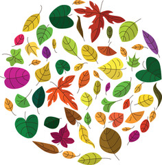 Abstract leaves vector art, botanical desing for pattern, print, cover, banner, wellpaper. Fall season. Leaver cute element