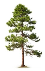 Pine tree the fall on isolated white background, use in design Decoration work