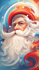 Santa Claus in the style of bright geometric abstractions by Generative AI