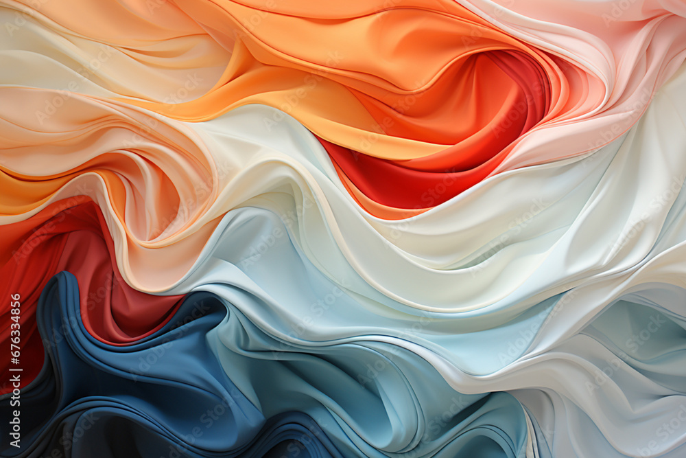 Poster abstract monochrome with soft waves and lines in pastel colors