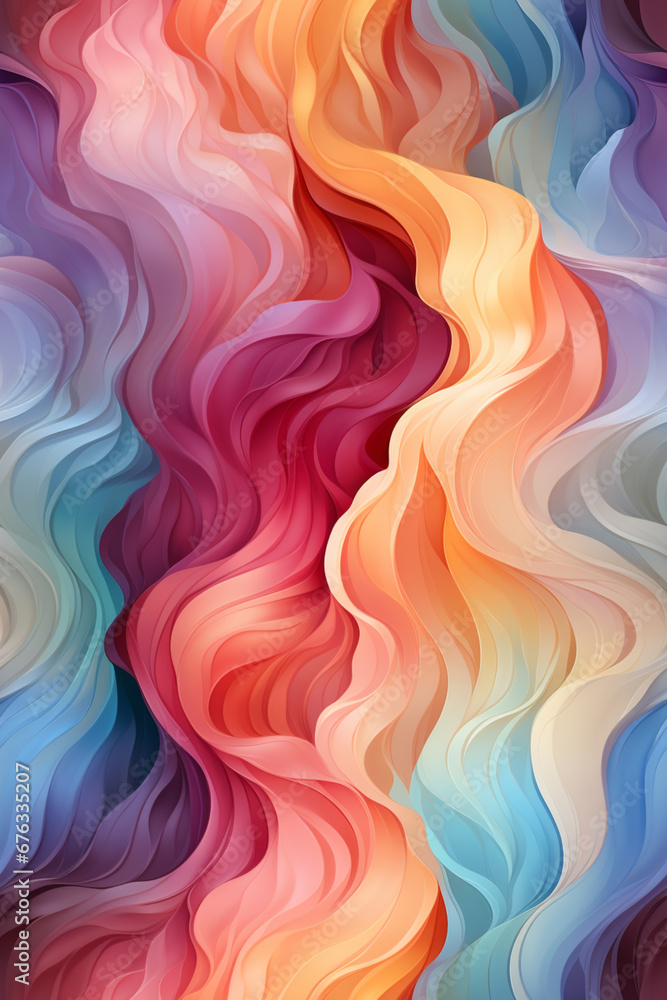 Aufkleber abstract pc desktop background with soft waves and lines in pastel colors.