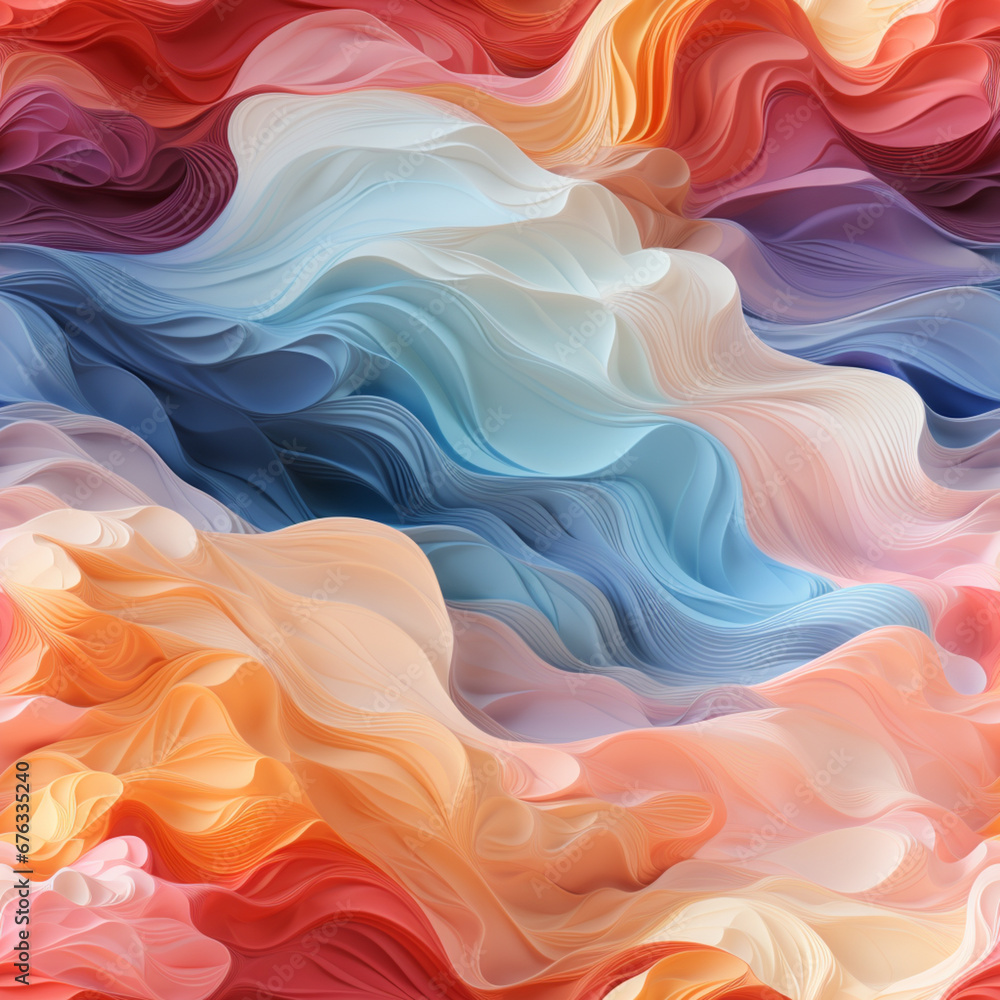 Poster abstract pc desktop background with soft waves and lines in pastel colors.