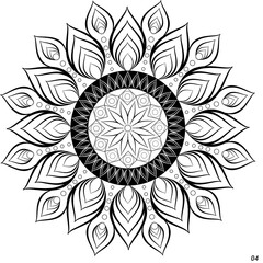 "Mesmerizing Mandalas for Creative Therapy: Relaxing Coloring Designs  Created with generative AI tools.