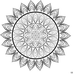 "Mesmerizing Mandalas for Creative Therapy: Relaxing Coloring Designs  Created with generative AI tools.