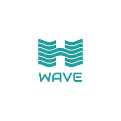 Letter H Wave Flow Logo
