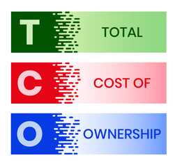 TCO - Total Cost of Ownership acronym. business concept background. vector illustration concept with keywords and icons. lettering illustration with icons for web banner, flyer