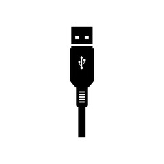 USB Cable Flat Vector Icon.