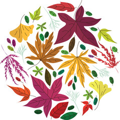 Vector art, autumn leavws art, autunm illustration, leaves desing for cover, print, illustration, banner, wellpaper, fall season autumn.