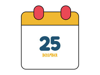 December 25 date calendar vector illustration