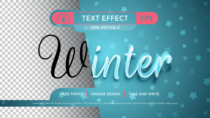 Snowy Winter - Editable Text Effect, Font Style