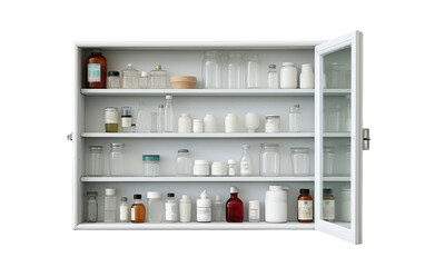 Collection of Necessary Medicine Cabinet Isolated on Transparent Background PNG.
