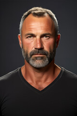 Middle-aged handsome man with beard portrait
