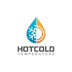 Illustration of hot and cold logo icon design template vector