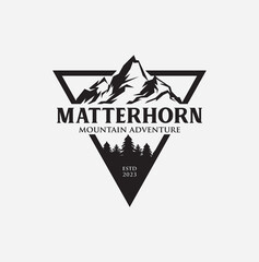 Matterhorn tallest mountain logo design in switzerland