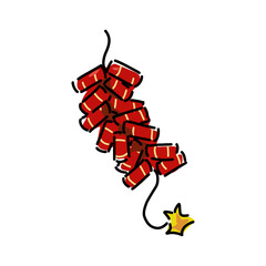 Festive Chinese Firecrackers icon , vector drawing  - obrazy, fototapety, plakaty