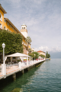 Terrasse vom Grand Hotel in Gardone Riviera direkt am Gardasee