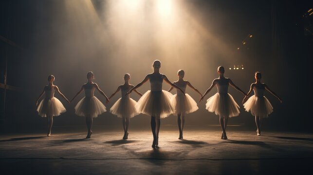 Ballet dancer on stage, AI generated Image